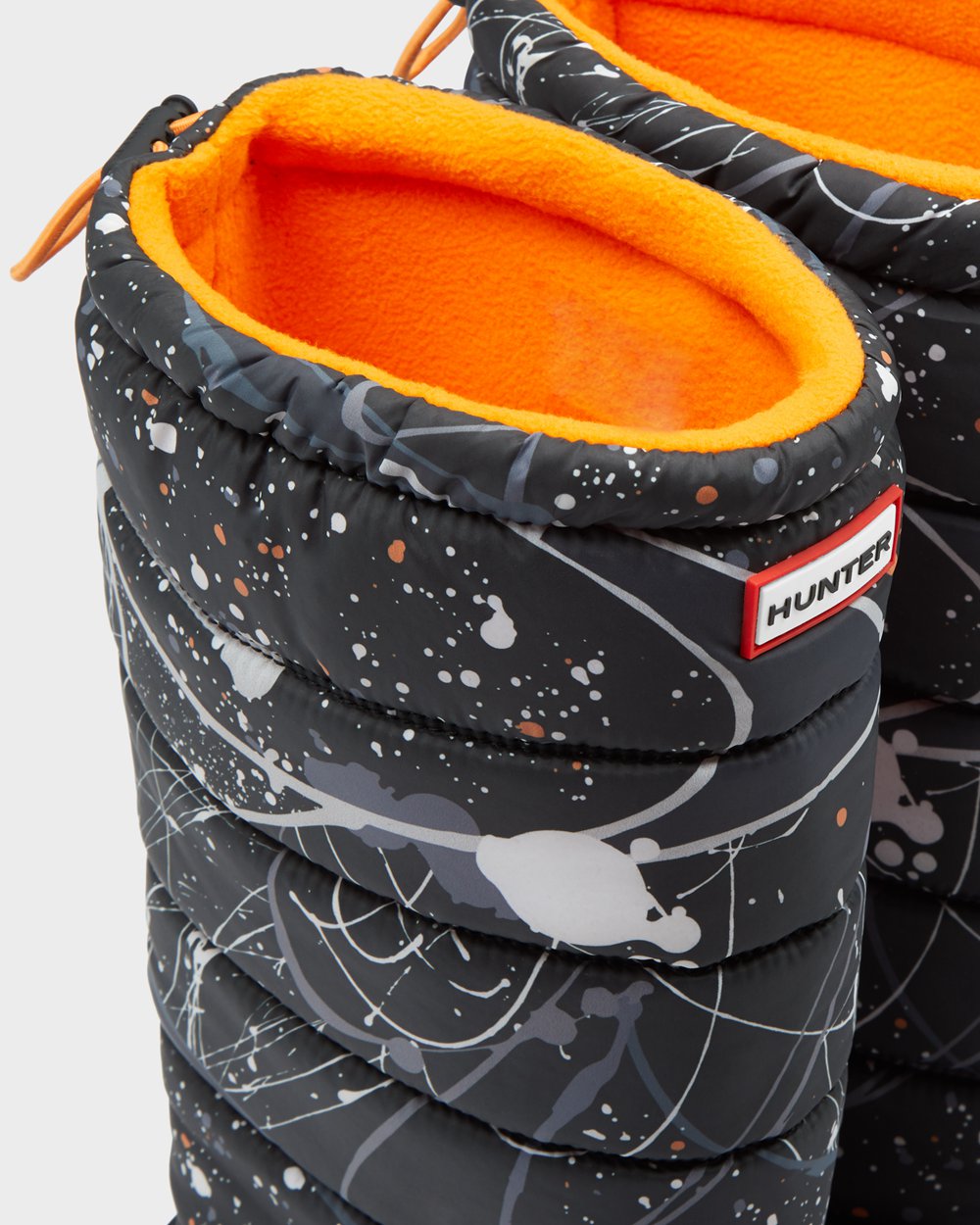 Womens Snow Boots - Hunter Original Printed Insulated Tall (52WSXFBHD) - Grey Black